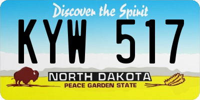 ND license plate KYW517