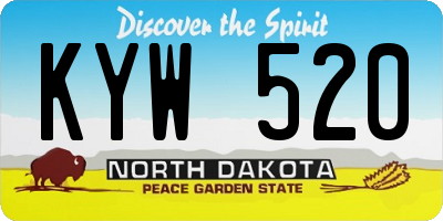 ND license plate KYW520