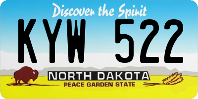 ND license plate KYW522