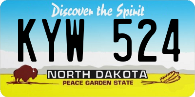 ND license plate KYW524