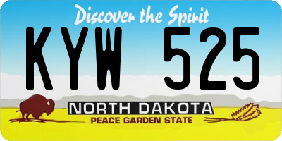 ND license plate KYW525