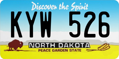 ND license plate KYW526