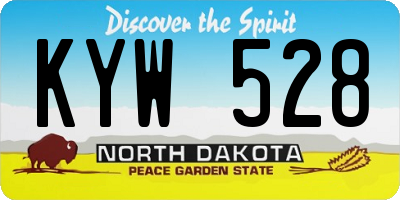 ND license plate KYW528