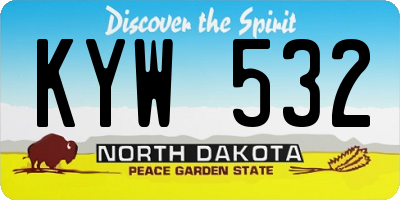 ND license plate KYW532