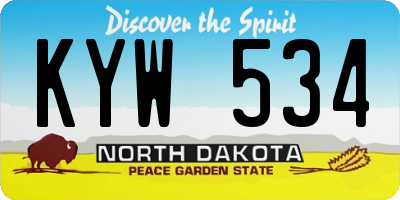 ND license plate KYW534