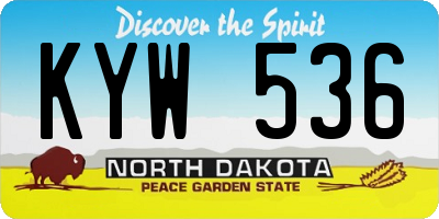 ND license plate KYW536