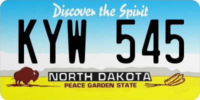 ND license plate KYW545