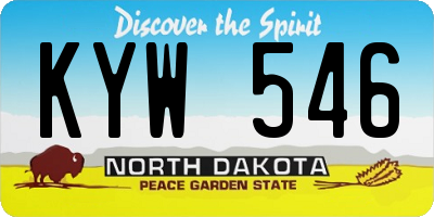 ND license plate KYW546