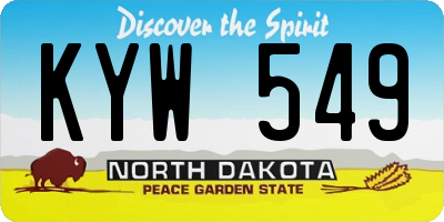 ND license plate KYW549