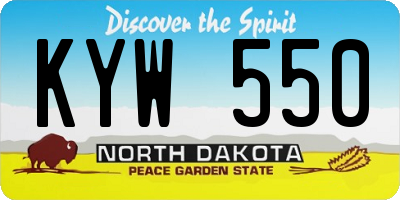 ND license plate KYW550