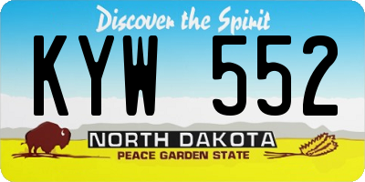 ND license plate KYW552