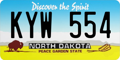 ND license plate KYW554