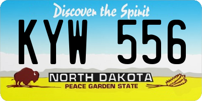 ND license plate KYW556