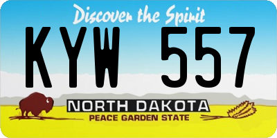 ND license plate KYW557