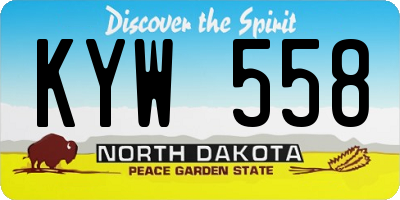 ND license plate KYW558
