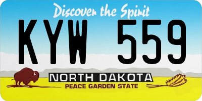 ND license plate KYW559