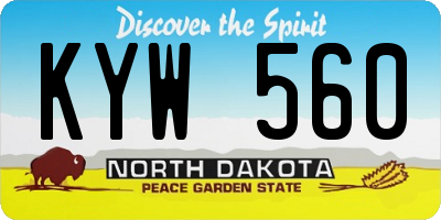 ND license plate KYW560