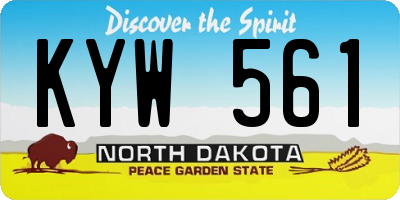 ND license plate KYW561