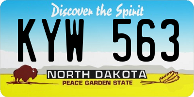 ND license plate KYW563