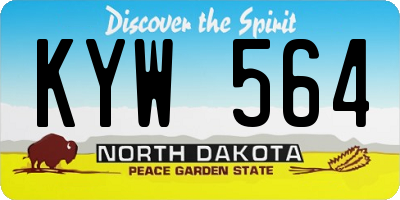 ND license plate KYW564