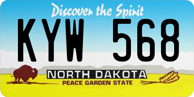 ND license plate KYW568