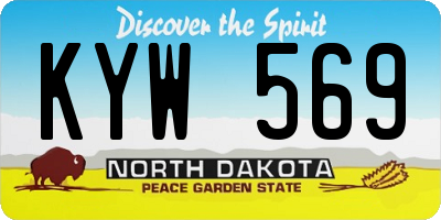 ND license plate KYW569