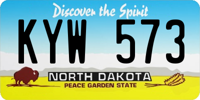 ND license plate KYW573