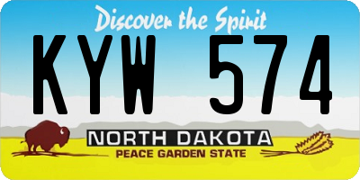 ND license plate KYW574