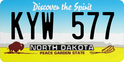 ND license plate KYW577