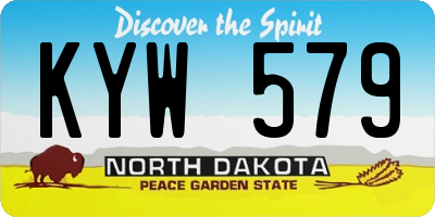 ND license plate KYW579