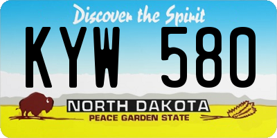 ND license plate KYW580