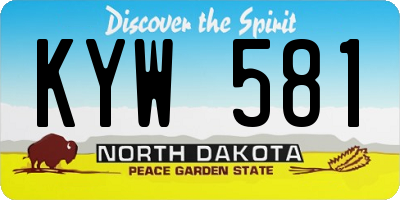 ND license plate KYW581