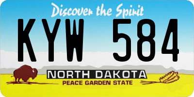 ND license plate KYW584