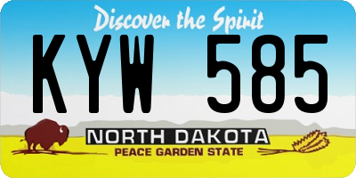 ND license plate KYW585