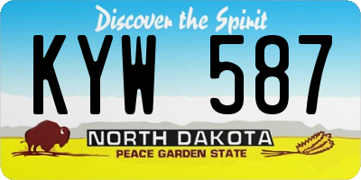 ND license plate KYW587