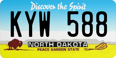 ND license plate KYW588