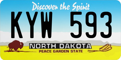 ND license plate KYW593