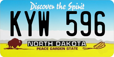 ND license plate KYW596