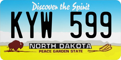 ND license plate KYW599