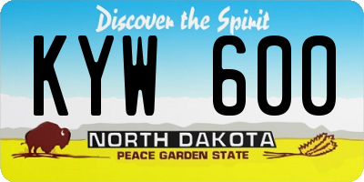 ND license plate KYW600