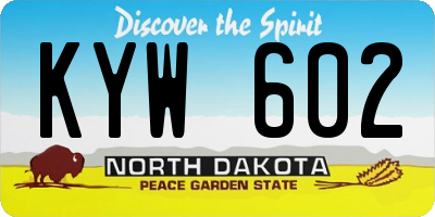 ND license plate KYW602