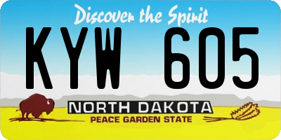 ND license plate KYW605