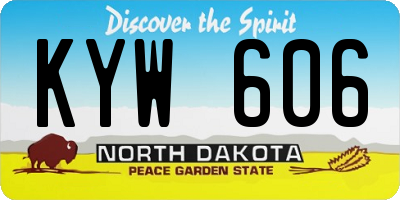 ND license plate KYW606