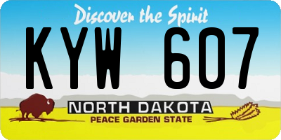 ND license plate KYW607