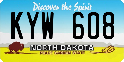 ND license plate KYW608