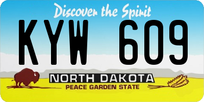 ND license plate KYW609
