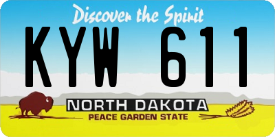 ND license plate KYW611