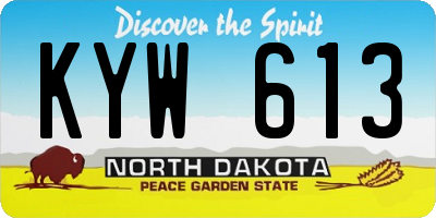 ND license plate KYW613