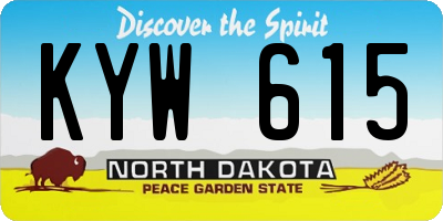 ND license plate KYW615