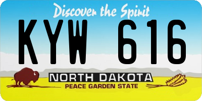 ND license plate KYW616